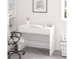 Bureau met lades 100 x 50 cm - Computertafel, Wit, Klein bureau met lade, Studeertafel