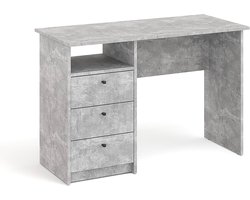Bureau met Lades - Werkplek Tafel - Thuiswerken Efficiënt - Industriële Betonlook - 110 x 50 x 74 cm - Beton