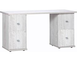 Bureau Met Opberg - Licht Grijs Hout Deuren - Son