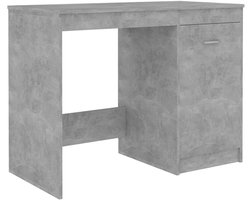 Bureau met Opbergkast 100x50 cm Beton Grijs Hout