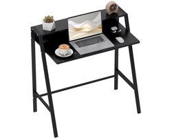 Bureau met Opbergruimte & Kabelmanagement - Kantoortafel - Computerbureau - Computer Tafel - Bureautafel - Desk - Game Bureau - voor Studeerkamer, Schrijftafel, Werkplek, Slaapkamer -Zwart