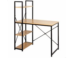 Bureau met plank Max Home Staal Melamine spaanderplaat 120 x 12 x 64 cm
