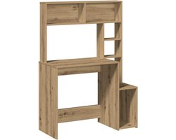 Bureau met Schappen 100x45x140 cm Eiken Kleur Hout Computerbureau Schrijftafel