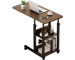 Bureau met wielen in hoogte verstelbaar - Bijzettafel laptop - Bijzettafel bed - Nachtkastje