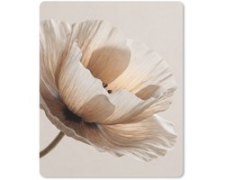 Bureau onderlegger 15x20 cm - Muismat Bloem - Beige - Crème - Bureaulegger xl - Desk mat beschermer - Computer muismatten