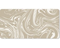 Bureau onderlegger 60x30 cm - Muismat Marmer - Beige - Crème - Bureaulegger xl - Desk mat beschermer - Computer muismatten