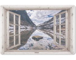 Bureau onderlegger - Muismat - Bureau mat - Doorkijk - Bergen - Steen - 60x40 cm