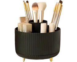 Bureau-opbergbox - 360 graden draaibare opbergbox voor op kantoor - pennenhouder - 5 sorteervakken voor pennen - ruimtebesparende bureau-opbergbox - zwart - 15*12,5cm