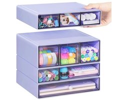 Bureau-opbergorganizer met 9 laden - Stapelbare opbergladen voor desktop, doorzichtige opbergdoos voor kantoorbenodigdheden