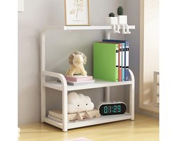 Bureau Opbergrek Decoratieve Plank, Stevig Metalen Frame, Verticale Rekken 43 cm