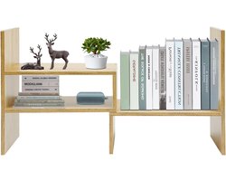 Bureau Opzetkast - Tafelrek - Bureau Organisatie - Flexibel Instelbaar - 60 cm Breed - Licht Hout