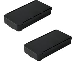 Bureau organizer - 2 Stuks - Ladeverdelers - Zelfklevend - Onder bureaulade-organizer - Lade onder bureau - Verborgen bureaulade - Voor planken, bureaus en tafels - Zwart - 19.8*10.5*3.3 cm - ABS