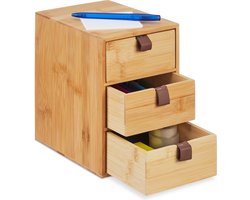 bureau organizer - 3 lades - bamboe - 21 x 15 x 20 cm