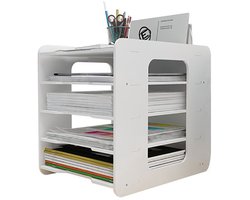 Bureau Organizer - 5-Lagen Stapelbare Documenthouder Met Briefbak Voor A4 Papier - Wit - Voor Thuis, Kantoor En School