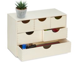 bureau organizer - 6 vakken - 28 x 40 x 20 cm - om zelf te versieren - naturel