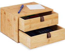 bureau organizer - bamboe - 2 lades - 14,5 x 25 x 20 cm - kantoor
