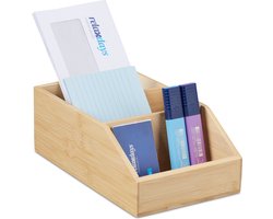 bureau organizer - bamboe - 3 vakken - 9 x 15,5 x 25,5 cm - kantoor