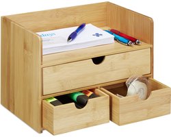 Bureau organizer - bamboe - houten organizer - met lades - pennenbak