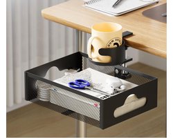 Bureau Organizer - Bureau Opbergbak - Bureau Opruimen - Verborgen Lade Draaibaar - 26x19x12 cm - Zwart