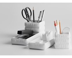 Bureau Organizer – Desk Organizer met Pennenbak voor Kantoor en Thuiswerkplek – Wit