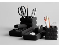 Bureau Organizer – Desk Organizer met Pennenbak voor Kantoor en Thuiswerkplek – Zwart