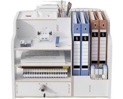 Bureau Organizer - Kantoor Opslag - Papieren Sorteren - Met Lade - 39x29x28 cm - Wit