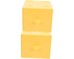 Bureau Organizer Lades - Opbergbakjes Opbergdozen - Bureau Opruimen - Stapelbaar Ontwerp - 9.4x9.1CM - Geel