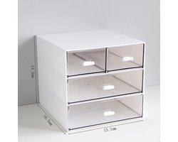 Bureau-organizer met 4 lades, rechthoekige bureaulade voor kantoorartikelen