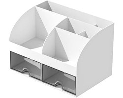 Bureau Organizer met Lades – Transparante Bureau Opberger – Multifunctionele Desktop Organizer voor Kantoor, Thuis & School – Wit