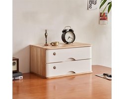 Bureau Organizer - Opbergdoos Archiefkast - Kantoor Thuiswerk - Houten Lade Met Slot - 40x28x22 cm - Houtkleur