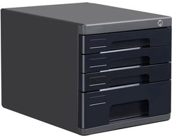 Bureau Organizer - Opbergkast Documenten - Kantoor Organiseren - Afsluitbare Lades - A4 Formaat - Zwart
