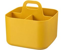 Bureau-organizer - Stapelbare opbergdozen met handgrepen - voor schoonmaken, knutselen en reizen (geel)
