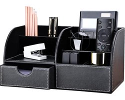 Bureau-organizer van PU-leer - pennenhouder, pennenbox, pennenkoker - multifunctionele kantoorbenodigdheden bureau organizer