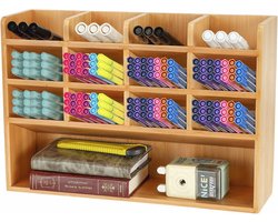 Bureau Organizer voor Kantoor en Thuis met 13 Compartimenten van Bamboe