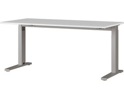 Bureau Osmond 160cm mechanisch verstelbaar - lichtgrijs/zilver - Germania - Bureautafels - Grijs - MDF; Staal