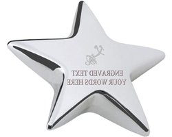 Bureau Papiergewicht - Bureaublad Accessoire - Papier Bijeen Houden - Handgegraveerd Symbool - 70mm Breed - Zilver