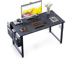 Bureau, pc-tafel, computertafel met opbergtas, kantoortafel voor thuis, kantoor, school, stabiele laptoptafel, werktafel (zwart, 100 x 48 x 74 cm)