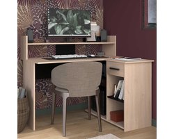 Bureau Professional 102cm- zwart/eik - Parisot - Hoekbureau - Zwart - Spaanplaat