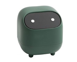 Bureau-prullenbak - Opdrukdeksel - Geurbestendig - Schattig en compact - Grote inhoud - Voetjes aan de onderkant - Snel open en dicht - Perfect voor badkamer, bureau, kantoor of salontafel - Groen