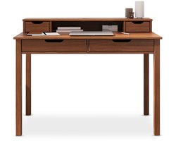 Bureau RAUL met 4 lades van massief hout – kastanjebruin