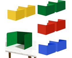 Bureau Scheidingswand - Inkijkbescherming - Rustig Werken - Duurzaam PP Materiaal - 8 Stuks - Multicolor