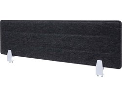 Bureau scheidingswand MCW-G76, kantoor privacy scherm bureau prikbord, geluidsisolatie stof / textiel met reliëf ~ 100x30cm zwart