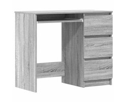 Bureau – Schrijftafel – Computertafel – Werkplek – Studieplek – Modern Design – 90x45x76 cm – Gemaakt van Duurzaam Hardwood – 2 Lades Met Open Planken – Gemakkelijk Montage – Mixed Color Afwerking