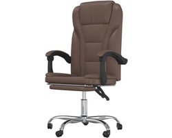 Bureau Stoel - Comfortabele Stoel - Thuiswerken - Verstelbare Rugleuning - 122 cm Hoog - Bruin