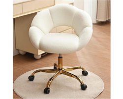 Bureau Stoel - Comfortabele Zit - Thuiswerken - Gouden Poten - 56x68x73 cm - Beige