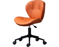 Bureau Stoel - Computerstoel Vanity Chair - Comfortabel Werken - Ergonomisch Ontwerp - Verstelbare Hoogte - Oranje
