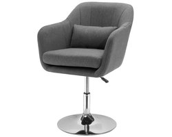 Bureau stoel, draaistoel, werkstoel, stoel, verstelbare hoogte, 360° draai functie, geschikt voor kantoor, slaapkamer, woonkamer, studeerkamer, 57 x 57 x 77,5-87 cm, grijs, staal