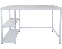 Bureau Stoer - computertafel -  industrieel design - 120 cm breed - wit