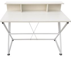 Bureau tafel computer laptop Stoer - industrieel modern -110 cm breed - wit