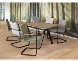 Bureau vergadertafel Victory breed 160CM diep 80CM kleur frame Aluminium (RAL9006) kleur blad Licht Eiken